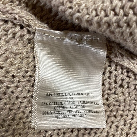 Anthropologie Tan Open Front Knit Cardigan Sweater from Angel Of The North M - Picture 7 of 8